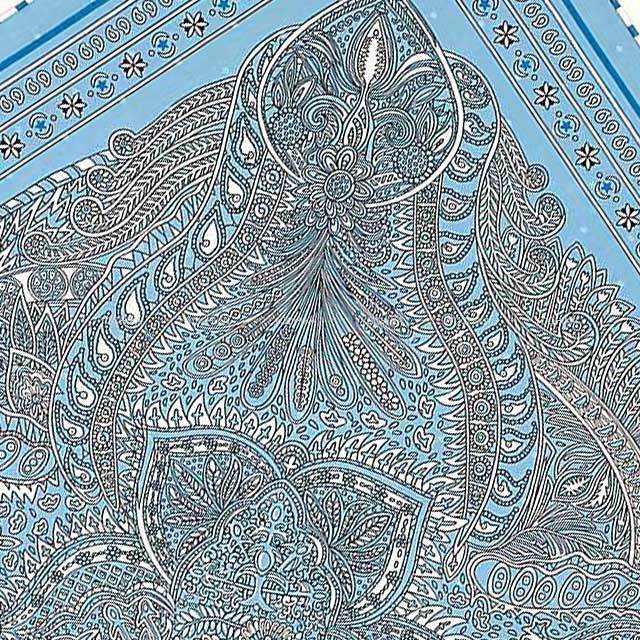 HERMES エルメス スカーフ カレ55 マハラニの庭 バンダナ ドット刺繍