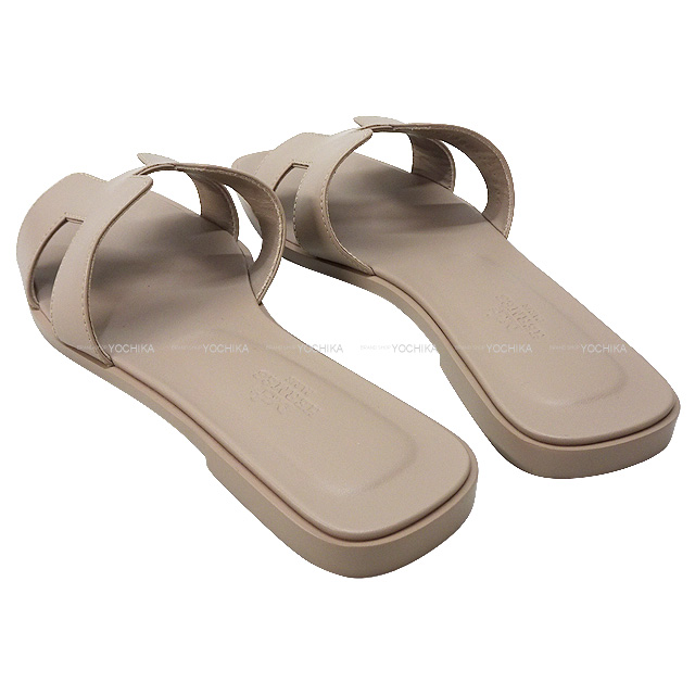 HERMES エルメス サンダル オラン #38 ベージュマスティック カーフ 新品