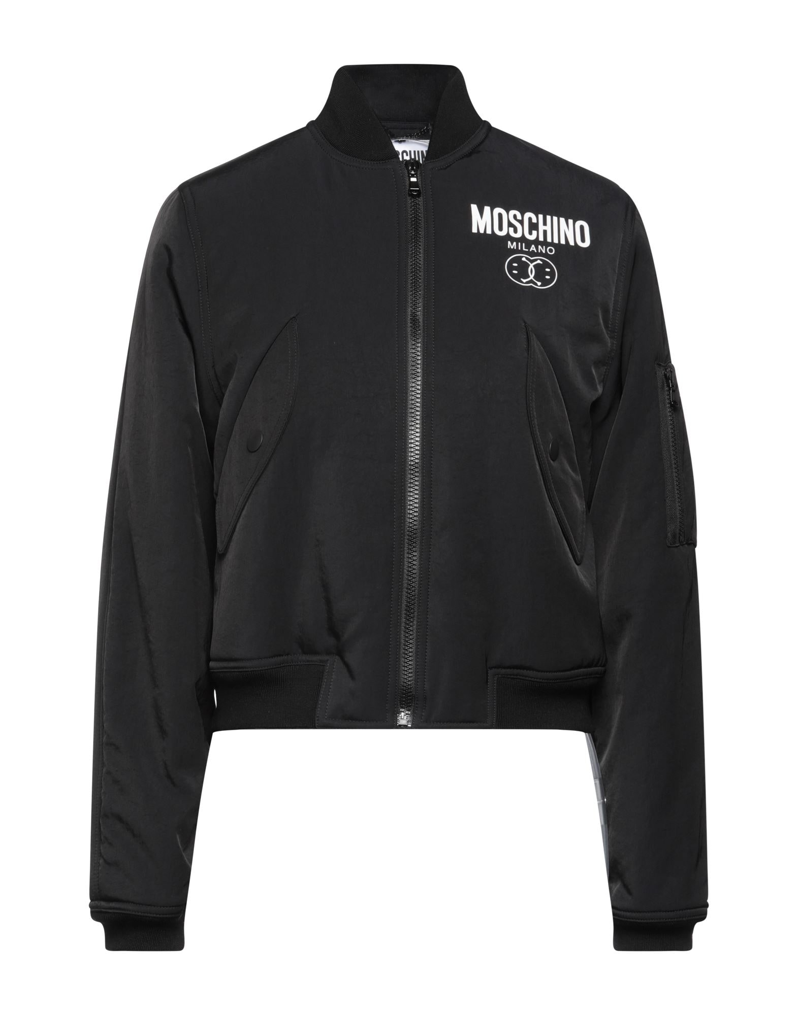 MOSCHINO コート＆ブルゾン | ボンバージャケット ブラック レディース