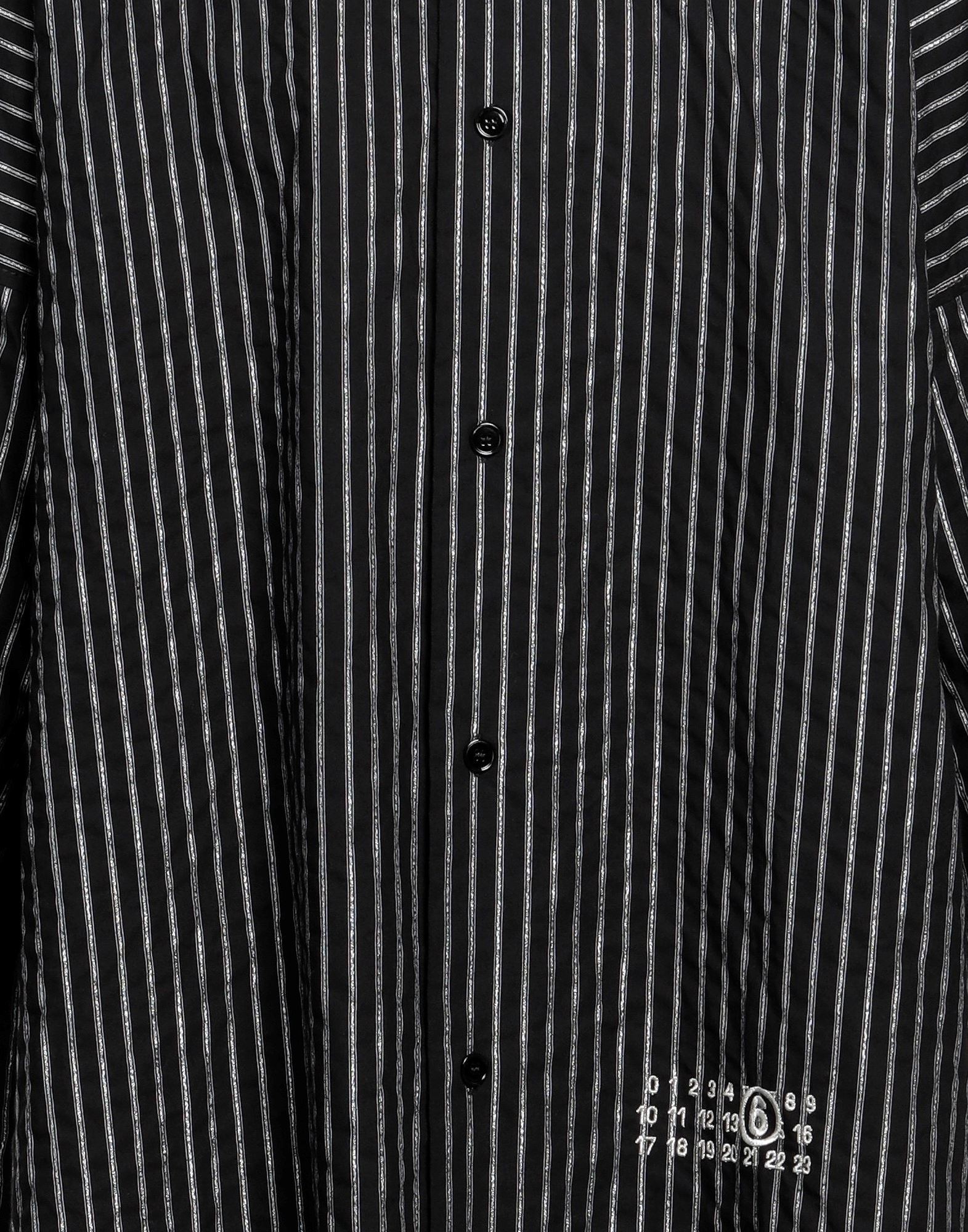MM6 MAISON MARGIELA シャツ | ストライプ柄シャツ ブラック メンズ | YOOX