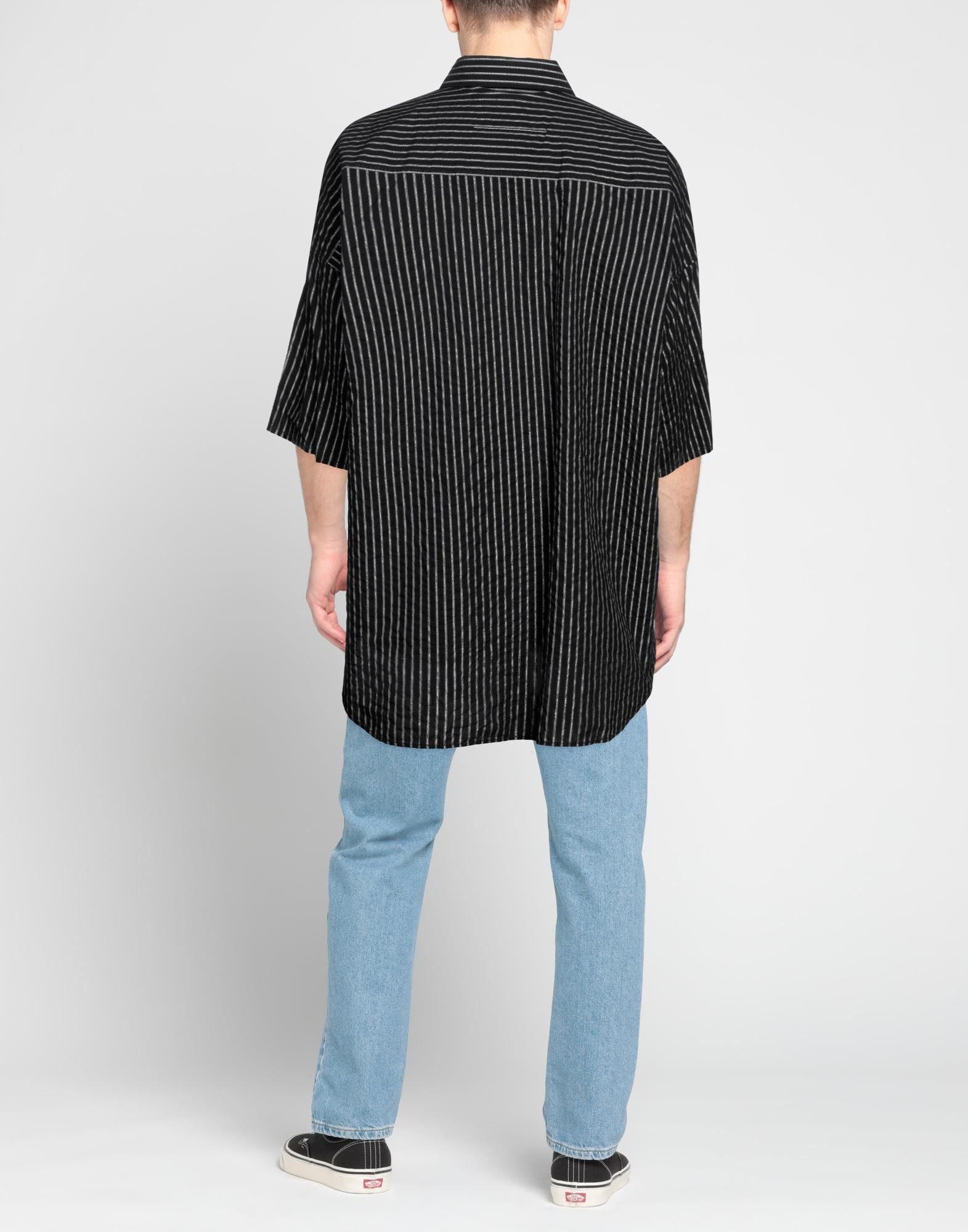 MM6 MAISON MARGIELA シャツ | ストライプ柄シャツ ブラック メンズ | YOOX