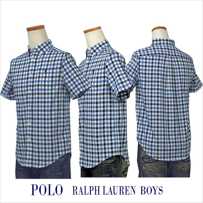 POLO ラルフローレン半袖マルチチェックシャツ ポケット付 半袖