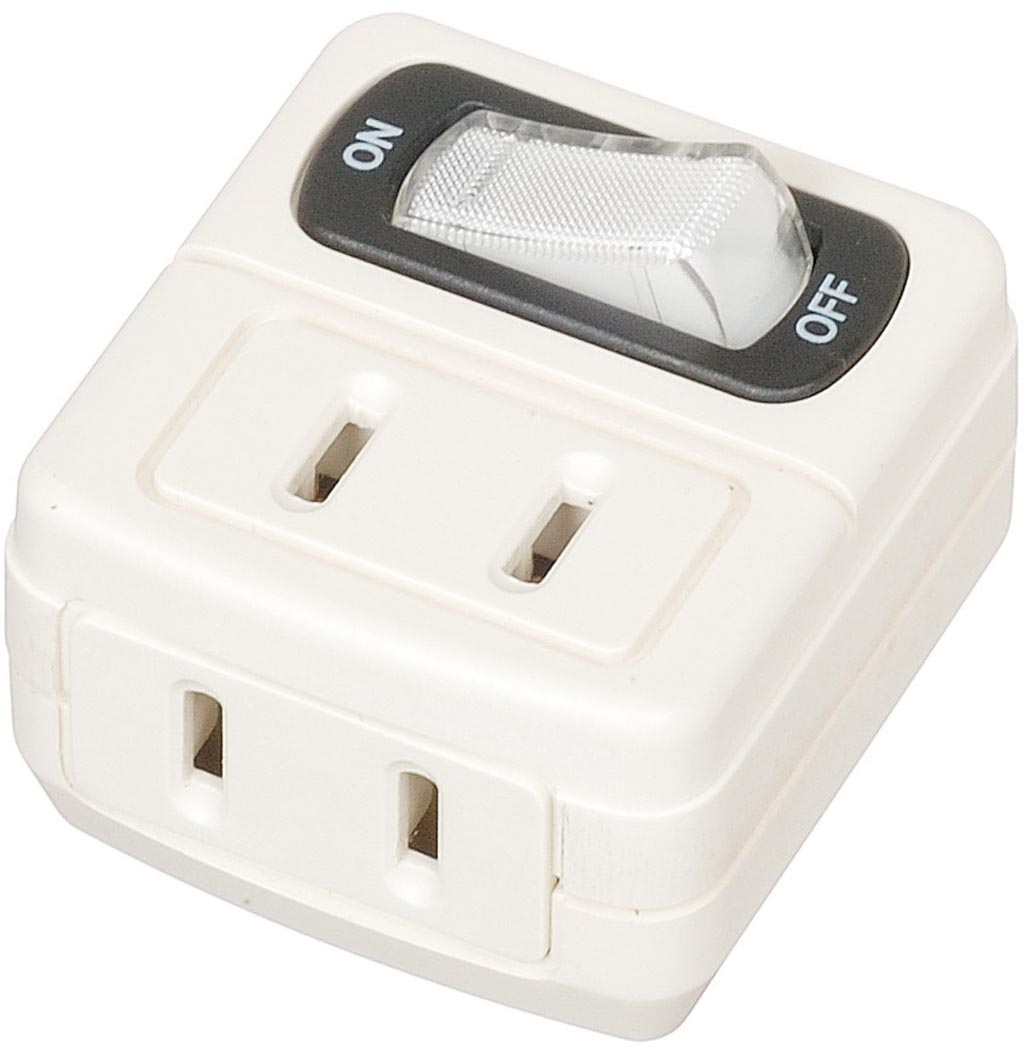 省エネタップ2個口白｜YAZAWA CORPORATION