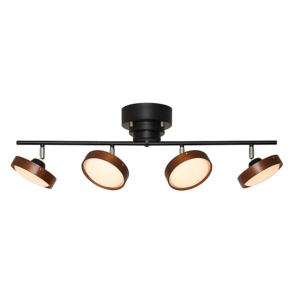 LEDリモコン式4灯スポットシーリングライト ブラック｜YAZAWA CORPORATION