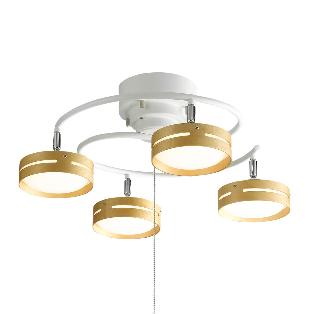 LEDひも式S字4灯シーリングライト ホワイト｜YAZAWA CORPORATION