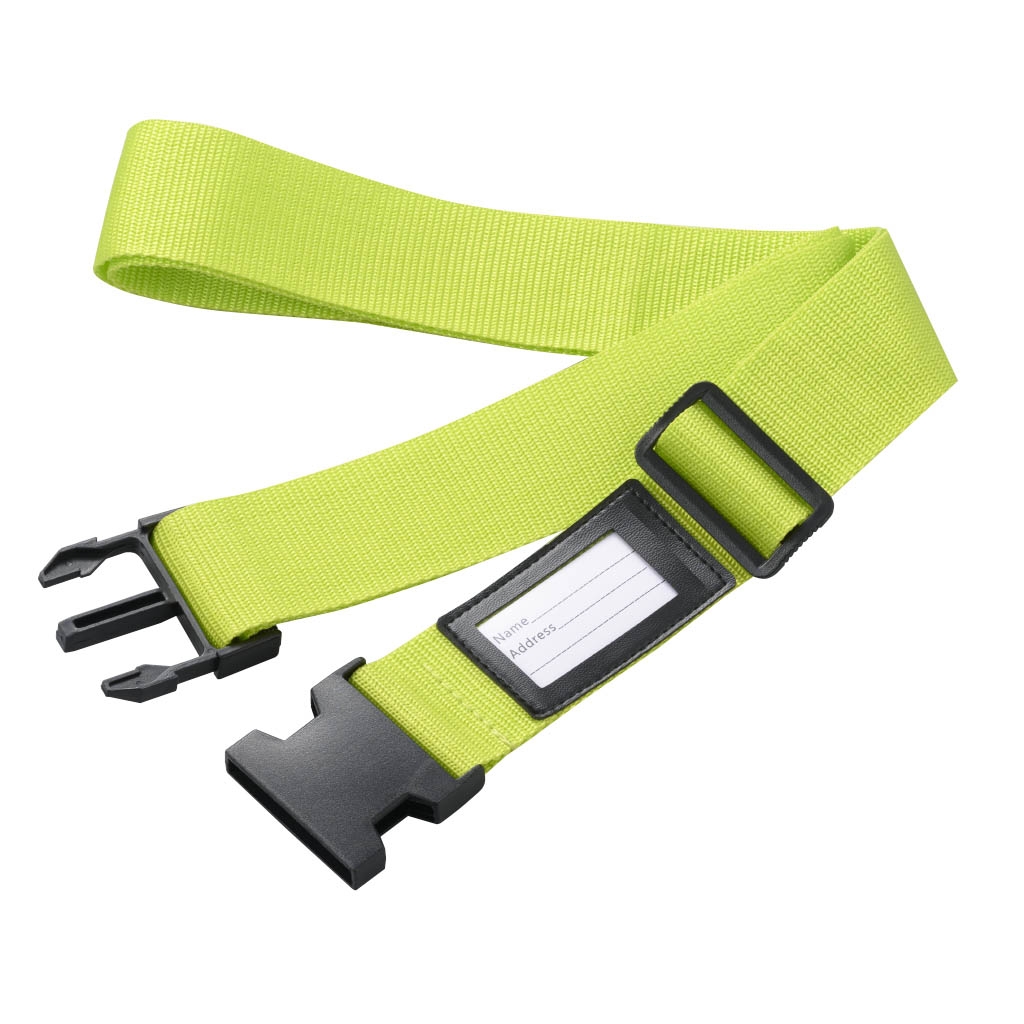 ネームタグ付スーツケースベルトライム｜YAZAWA CORPORATION