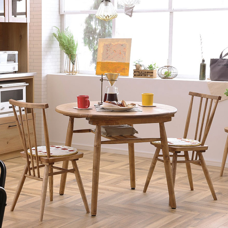 ダイニングテーブル 90丸 棚付き 円形[ロジー90 ] nora