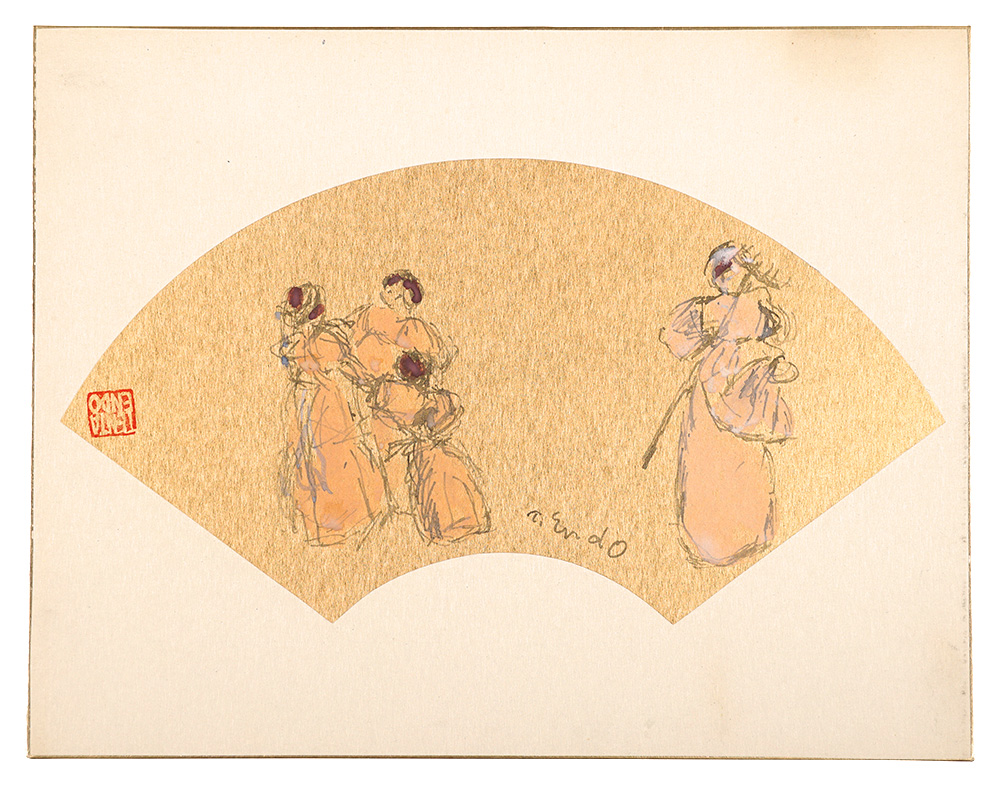 遠藤典太「自筆画色紙 踊る人形」 | 山田書店美術部オンラインストア