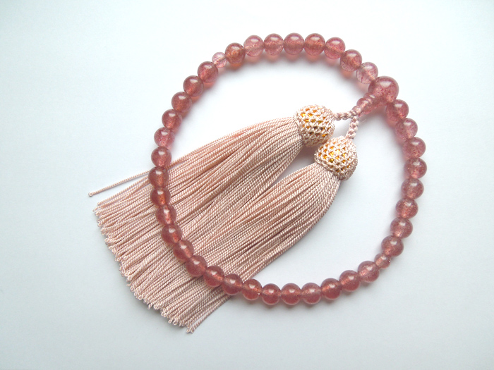 ストロベリークォーツ7mm片手数珠 二五房共仕立 お数珠の安田念珠店へ