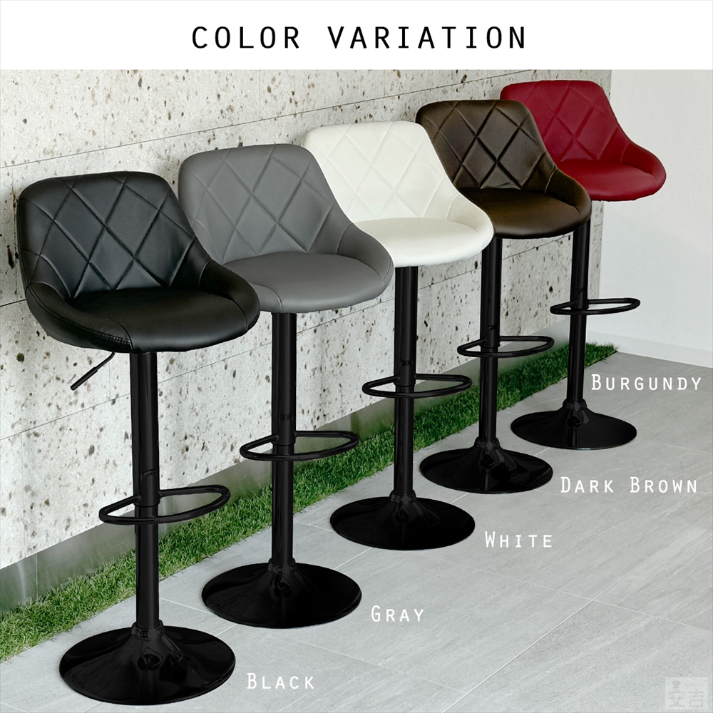 カウンターチェア WY-523 レザー 黒脚タイプ 2脚セット - 厨房機器専門