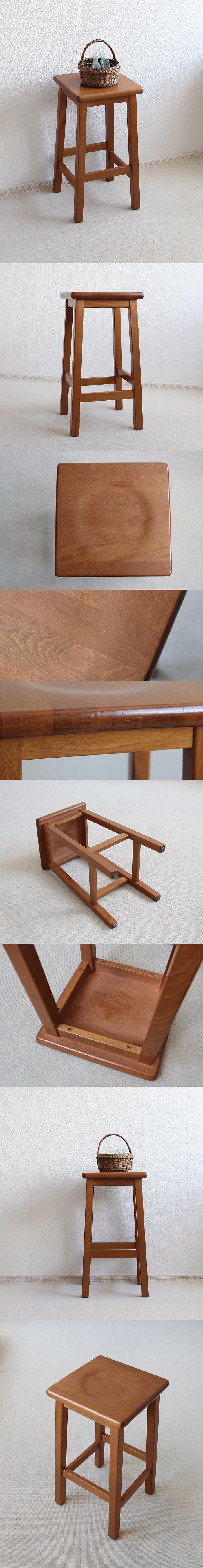 イギリス ヴィンテージ ハイスツール 木製椅子 アンティーク 花台 家具