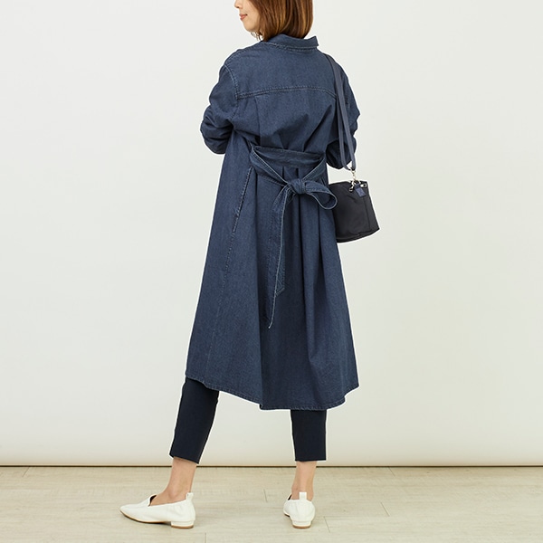 ライトオンスデニムシャツワンピース(ネイビー)｜SALE（ファッション