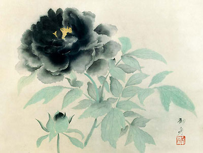 速水御舟作 日本の名画 墨牡丹