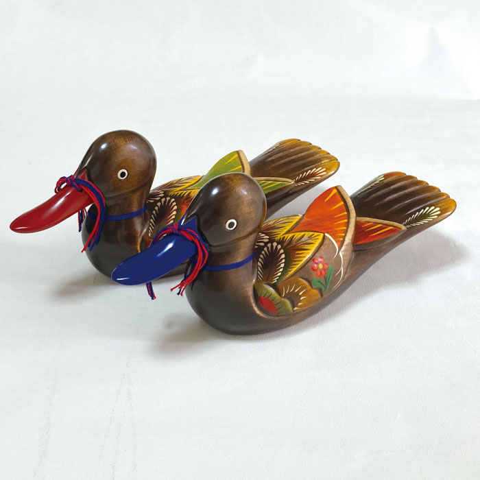 韓国婚礼 木彫キロギ1組(鴛鴦の置物) 大 結納・ポンチェ用品 夢市場