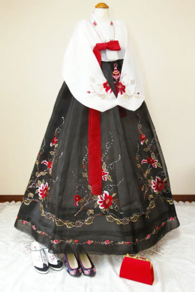 56_チマチョゴリレンタル韓服化繊_バスト86～96cm_身長+靴高さ164