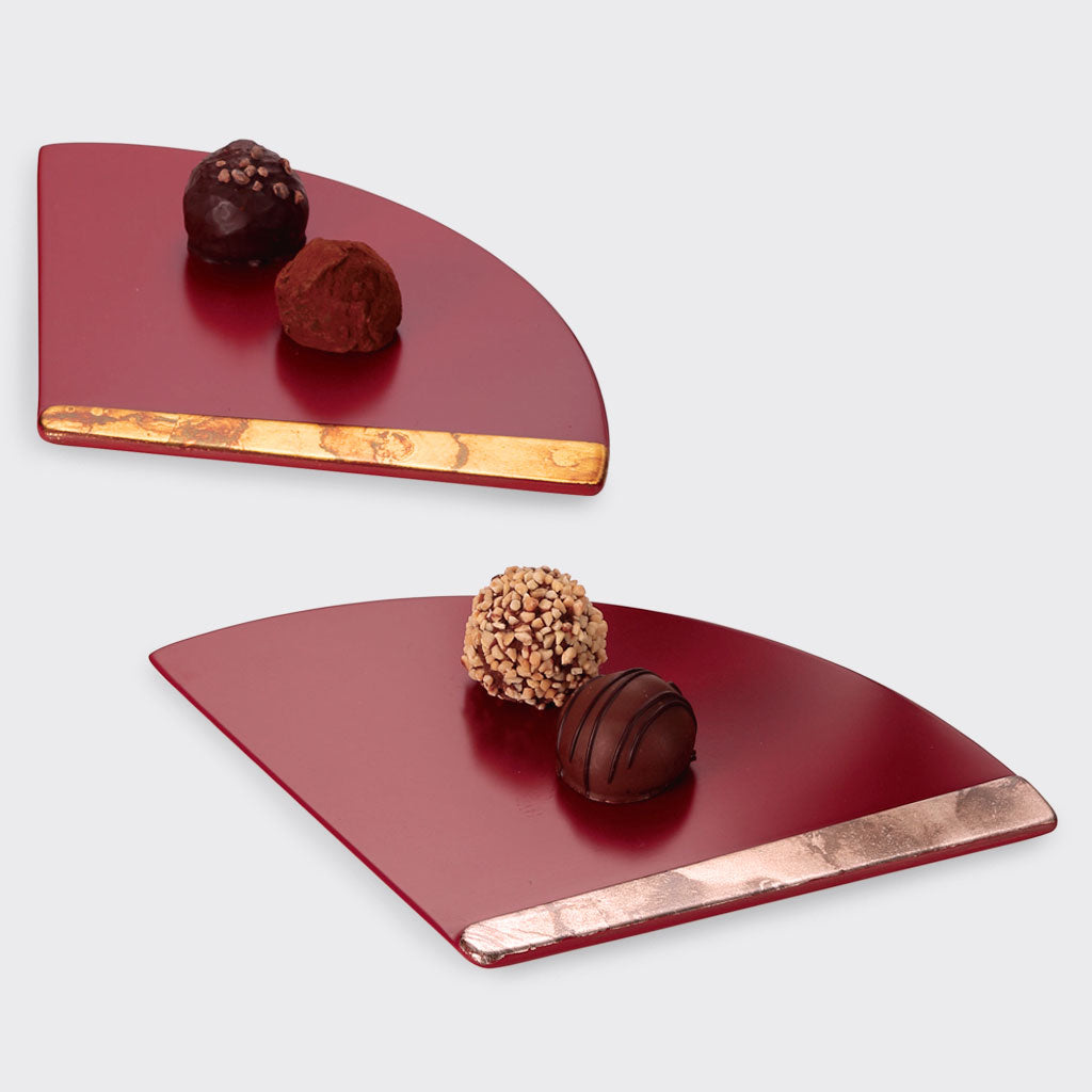 虹彩 朱末広銘々皿 五客セット – 象彦 公式オンラインショップ