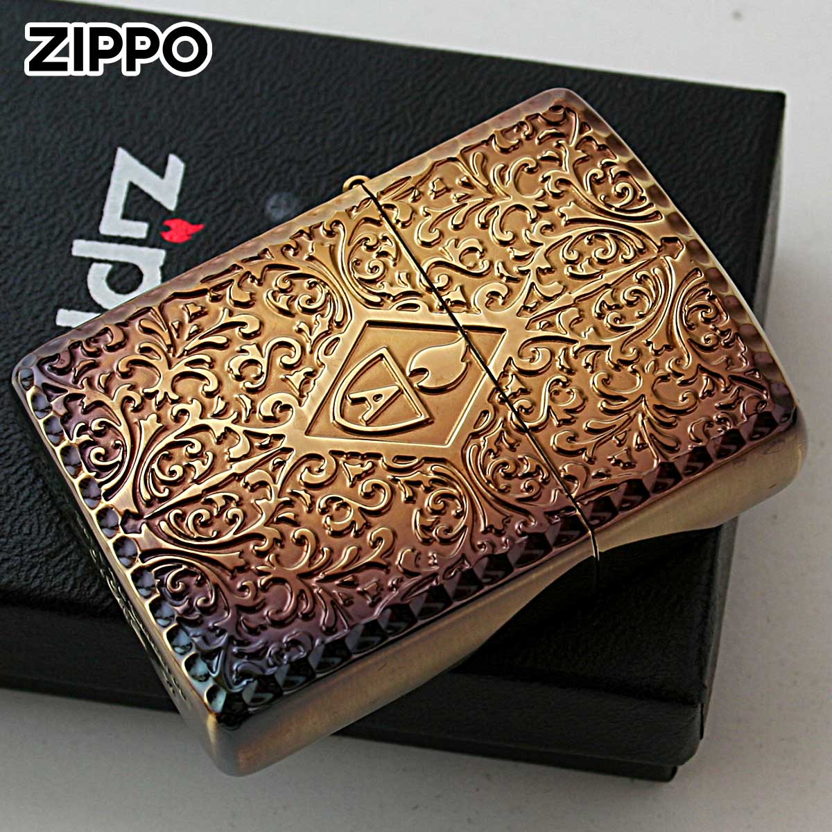 Zippo ジッポー アーマー アラベスク 唐草 コーナーリューター 両面