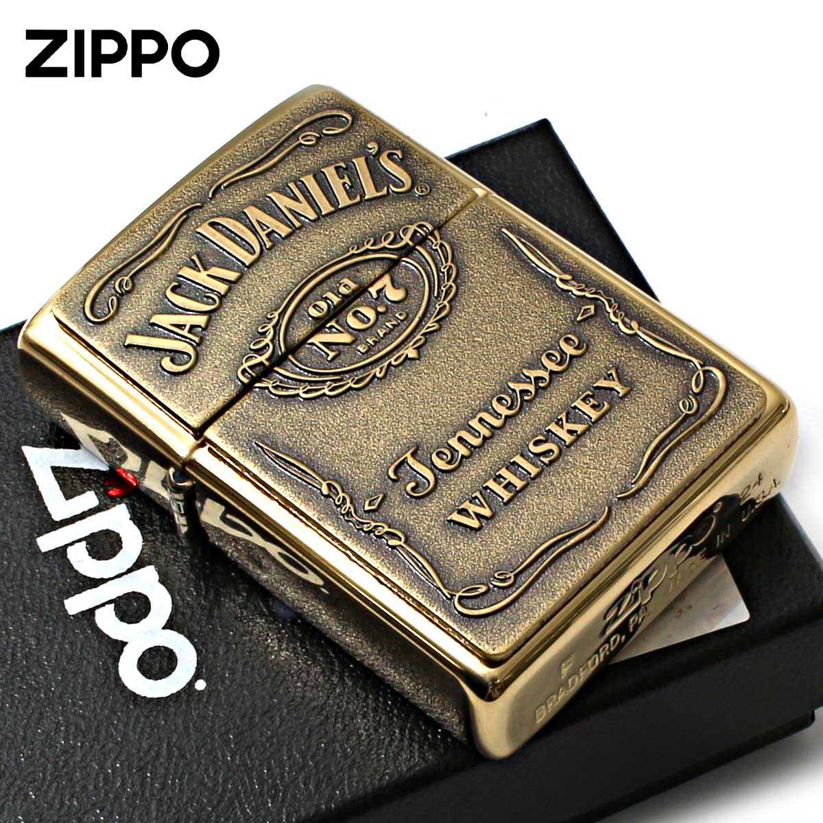 Zippo ジッポー ジャックダニエル 酒 ロゴ Jack Daniel's Label Brass