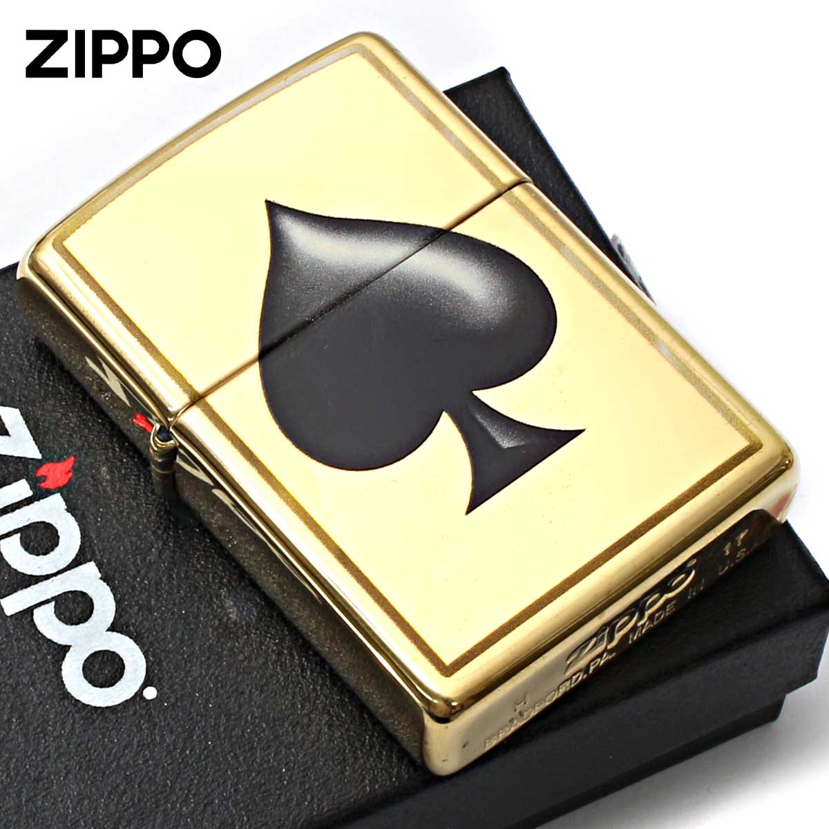 Zippo ジッポー トランプ柄 スペード Black Spade 鏡面 ポリッシュ