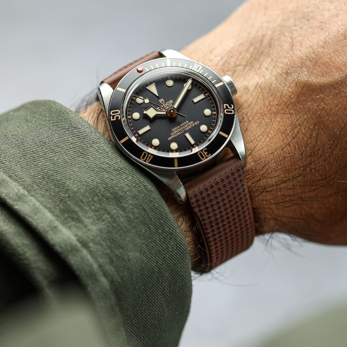 Tsunami MK2 Rubber Deployant Watch Strap - Harbour Brown - ZULUDIVER