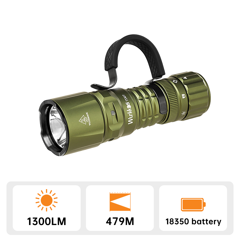 Brazil Warehouse】Wurkkos TD07 Tactical Flashlight, USB C