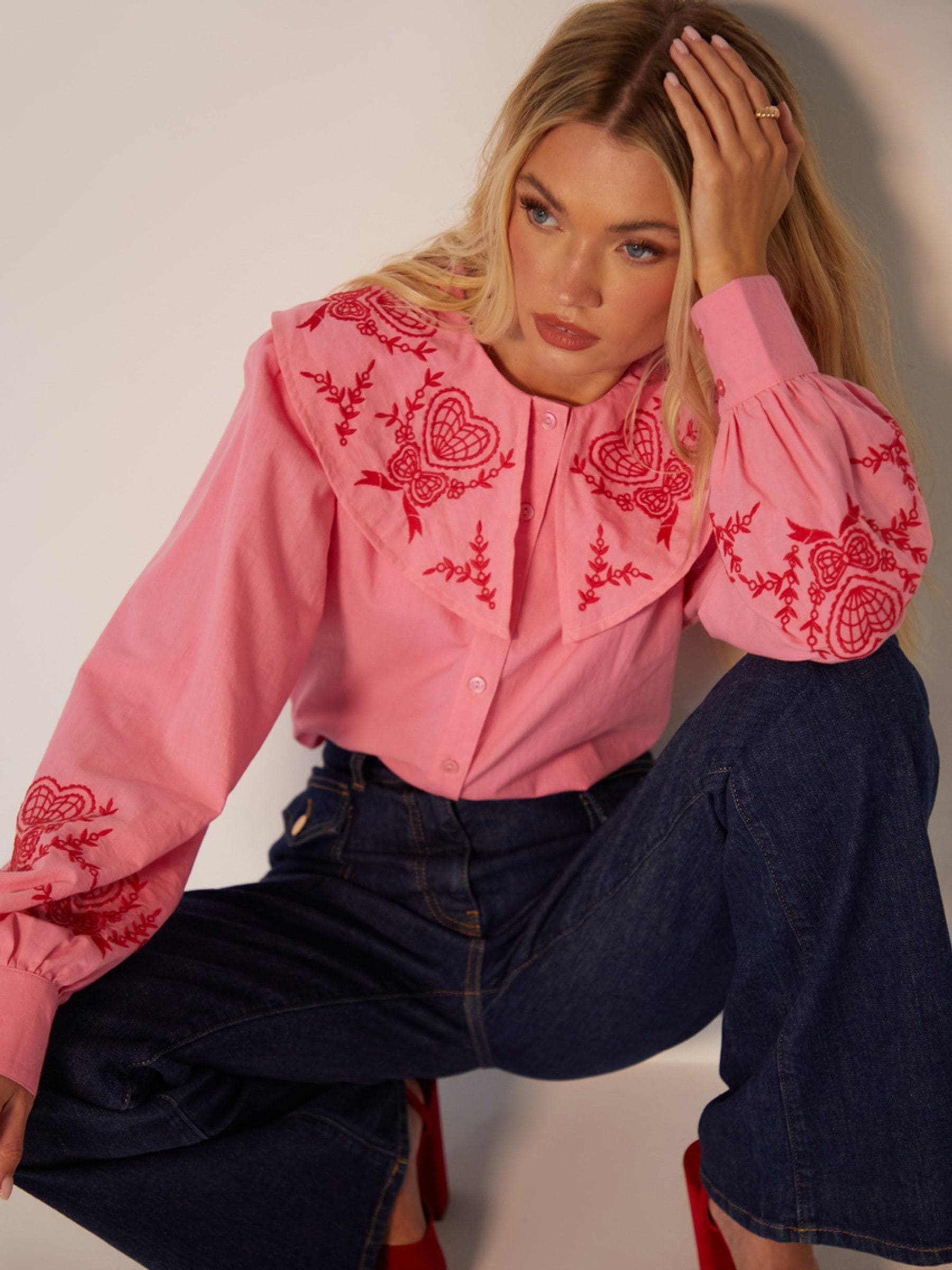 Buy Another Sunday Pink Gingham Button Through Blouse from Next USA