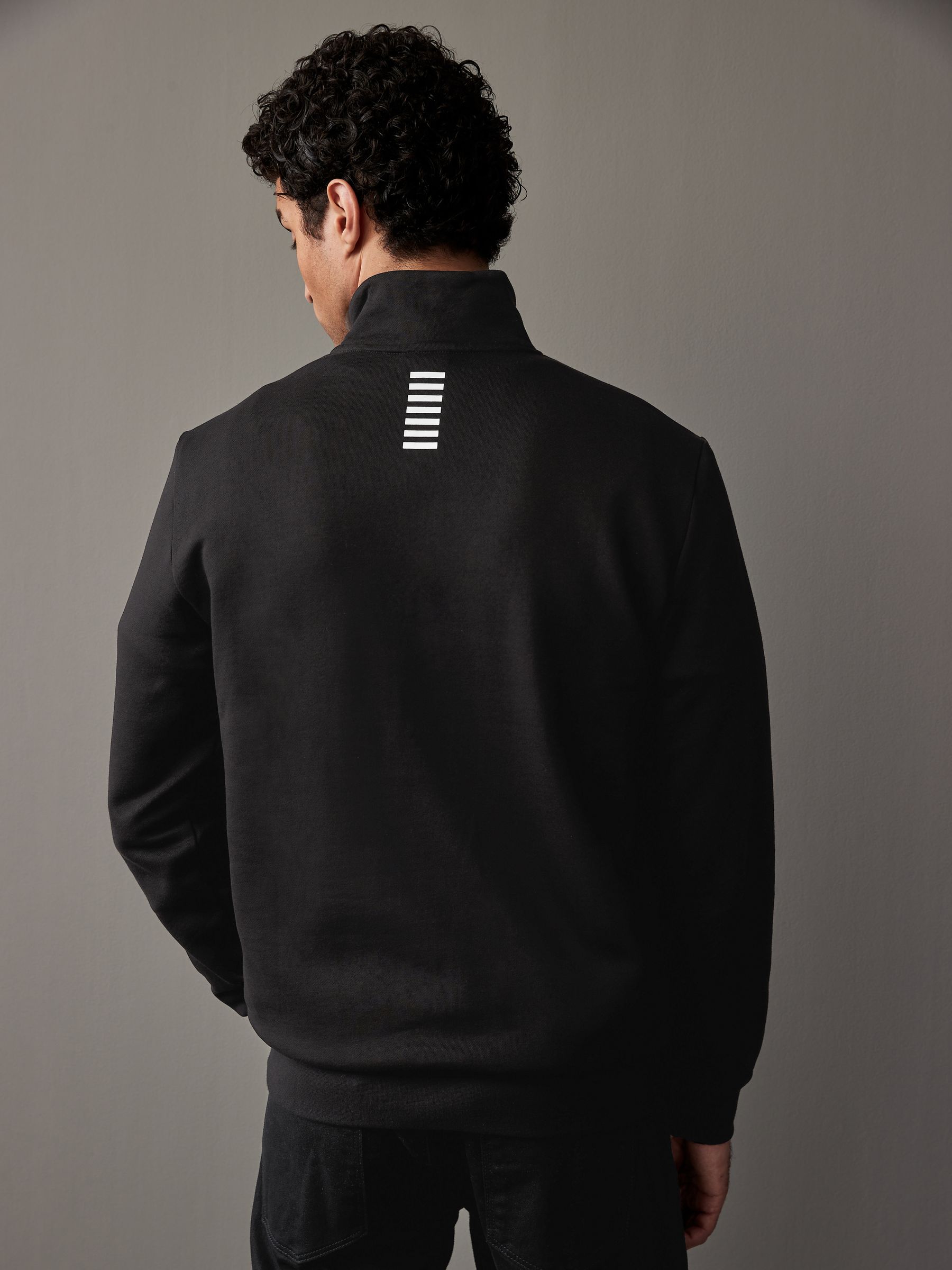 Buy Emporio Armani EA7 Core ID Quarter Zip Black Sweatshirt from