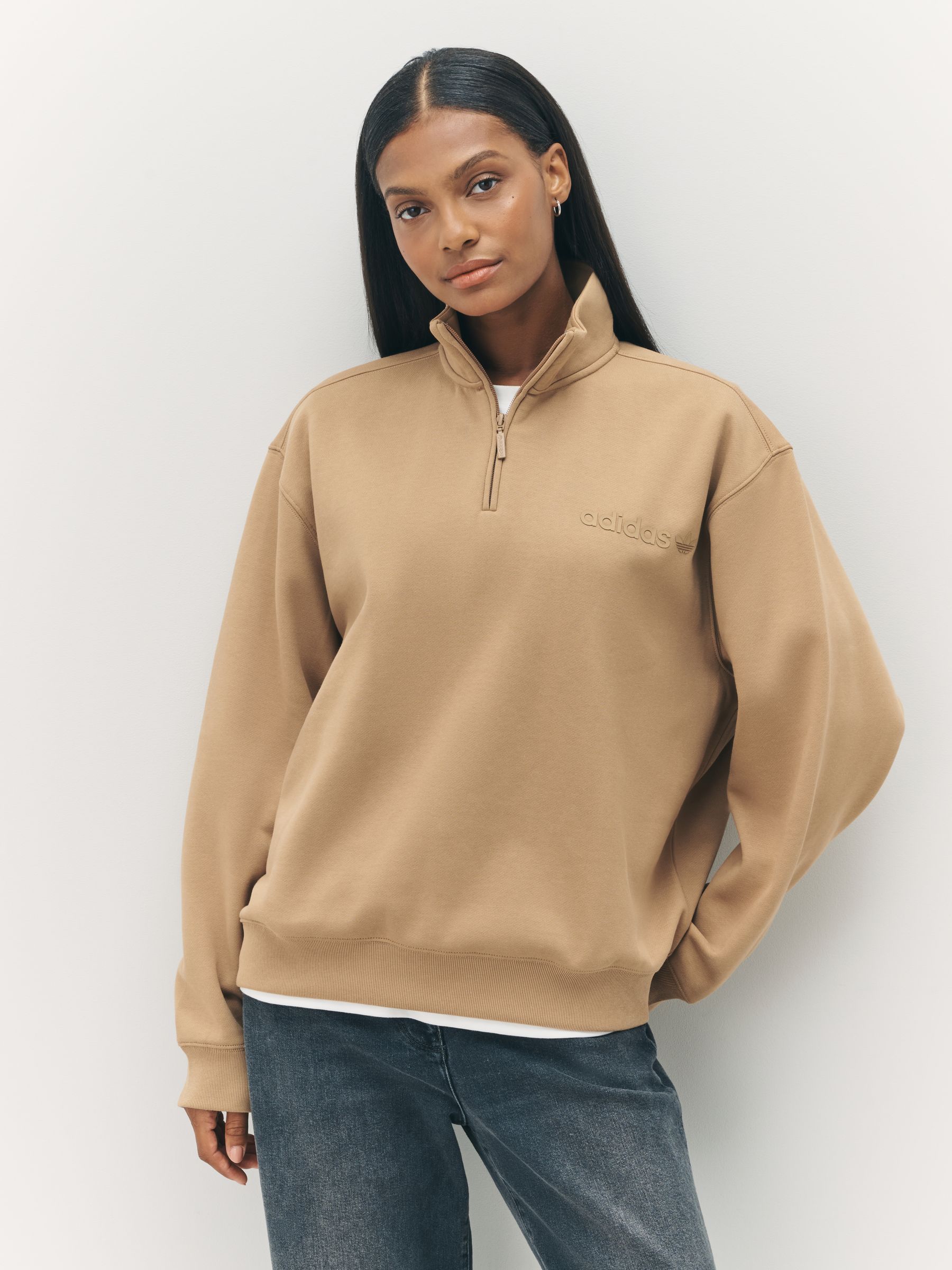 Buy adidas Originals Brown Light Essentials Linear Oversized