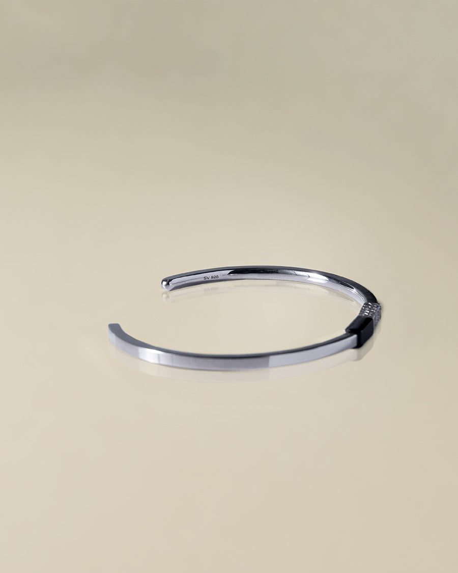 SV925 バンブー オニキス バングル | XOZ SV925 ブレスレット 天然石