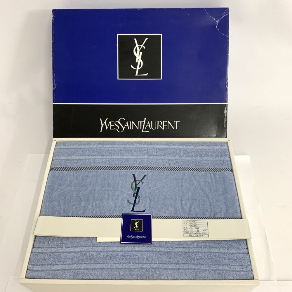 イヴサンローラン/タオルケット/YSLロゴ刺繍/ヴィンテージ/泰道