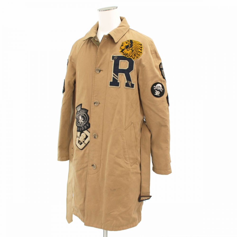ラルフローレンラグビー/ワッペン付トレンチコート/リバーシブル