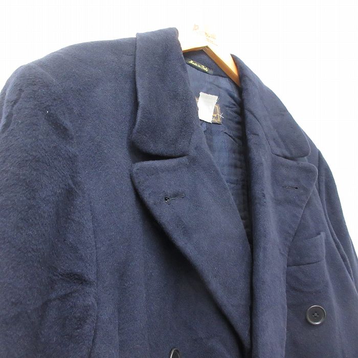 古着通販 L☆古着 長袖 ウール コート メンズ 90年代 90s ロング丈