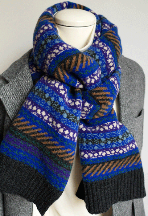 hikaru noguchi Dot and Stripe Fairisle Scarf | 大阪心斎橋のメンズ
