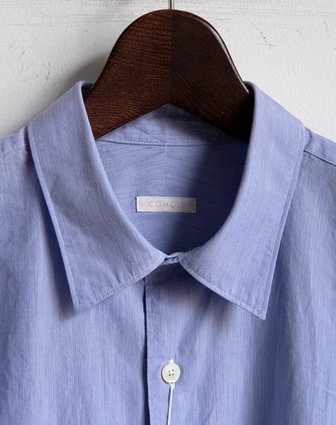 COMOLI コモリシャツ SAX STRIPE | 大阪心斎橋のメンズ洋服のセレクト
