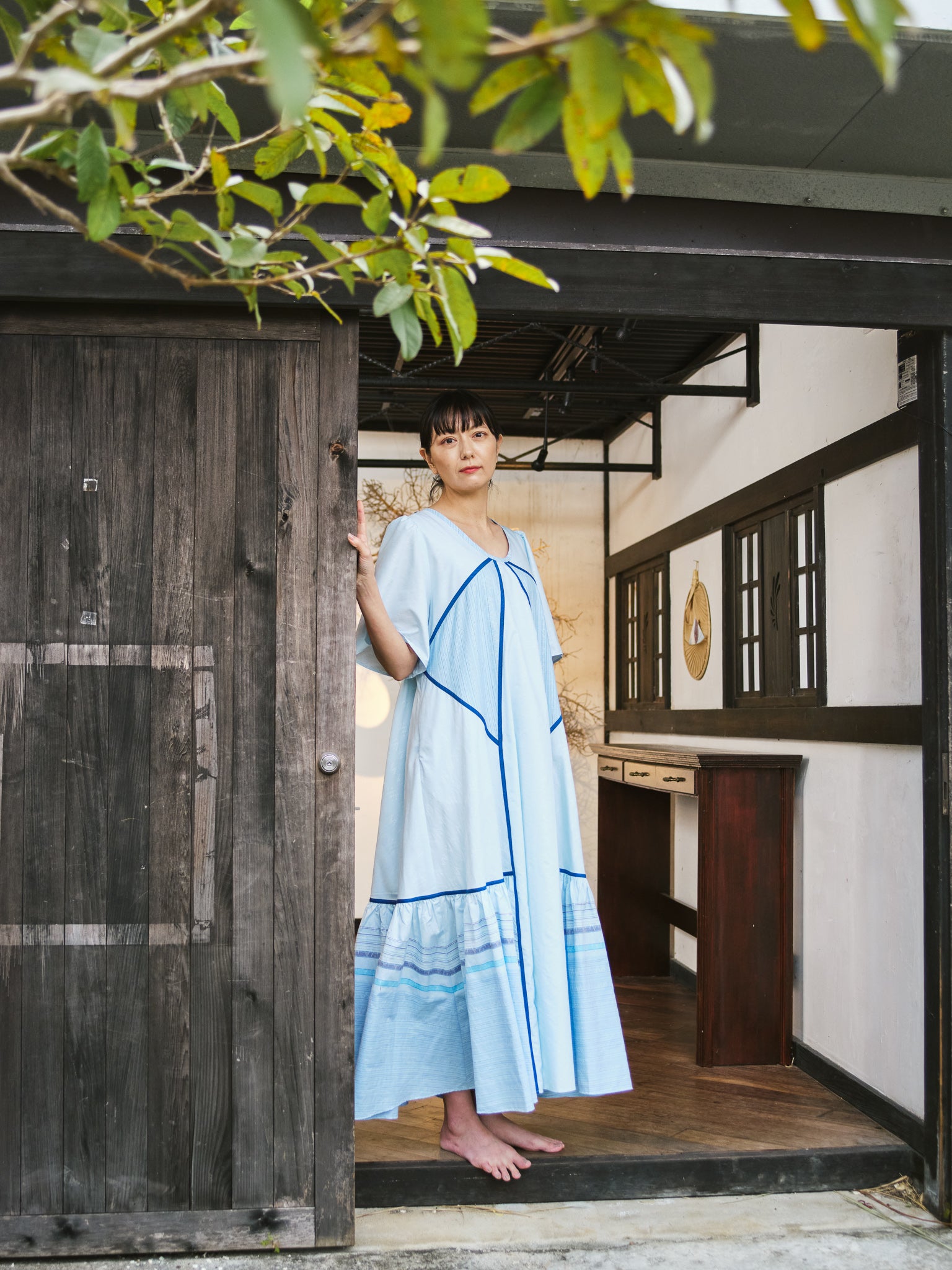 YOAKE】パッチワークワンピース