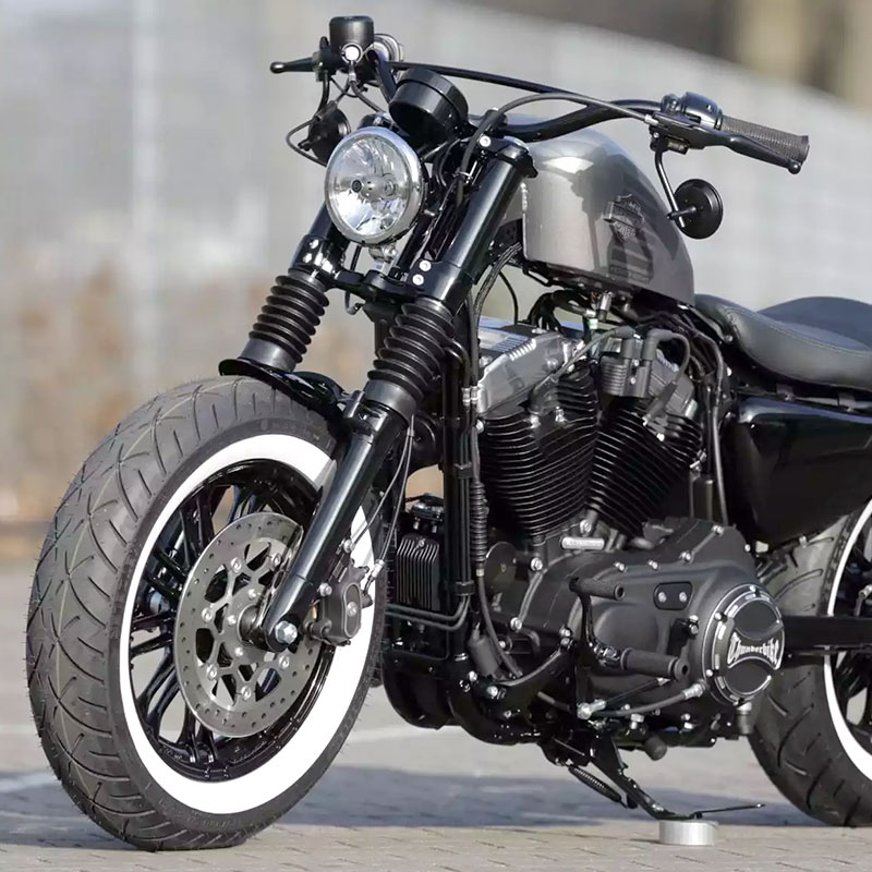 サンダーバイク□ ラバーフォークブーツ (49mm) ブラック 【16年以降