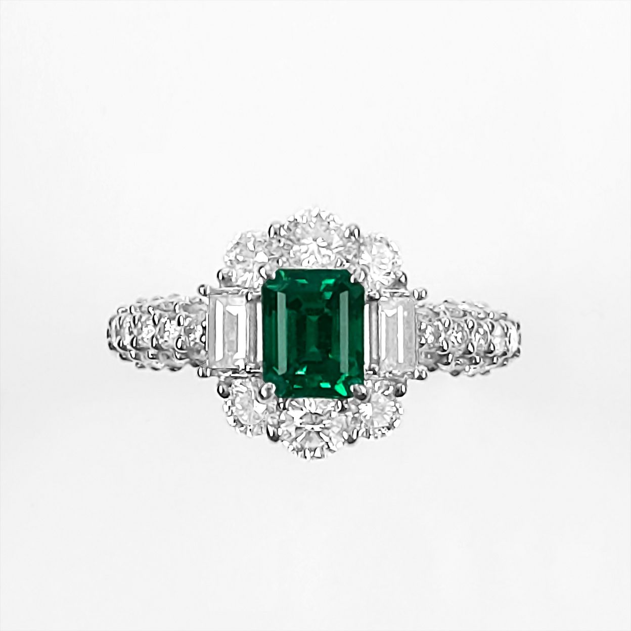 JL201☆最高級 コロンビア産エメラルド2.718ct D pt リング ソ付 CGL