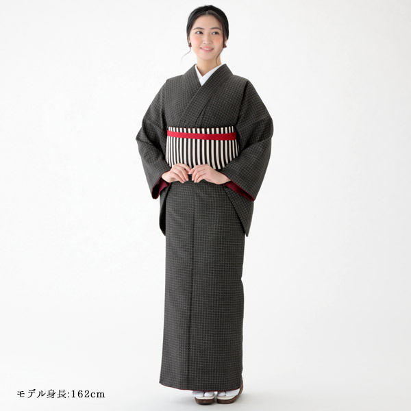 e2212201】洗える着物 江戸小紋 千鳥柄 千鳥格子 袷 京都きもの友禅