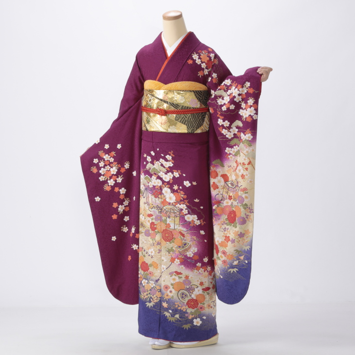 f8024103】【紫系】振袖 販売 フルセット LLサイズ 【新品】【状態:S