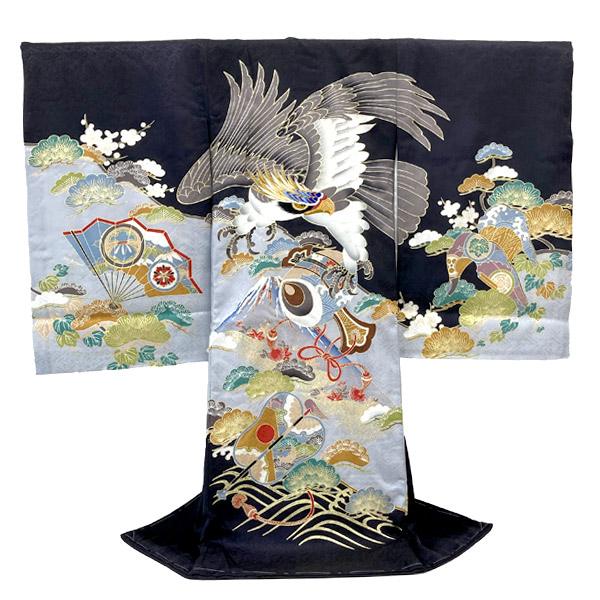 u2266001】【レンタル】産着 お宮参り 男の子 正絹 初着 祝着 着物