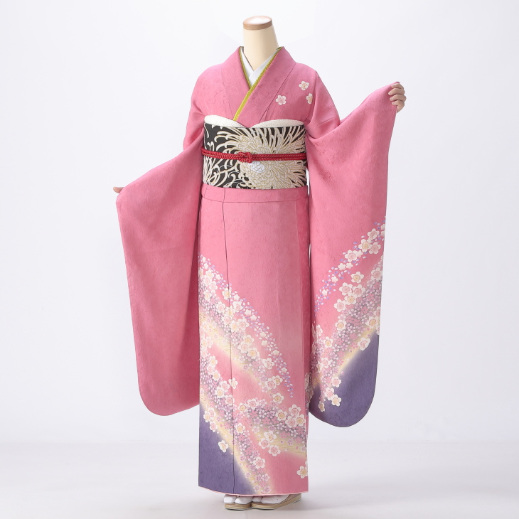 ピンク/オレンジの振袖【レンタル】｜【公式】京都きもの友禅