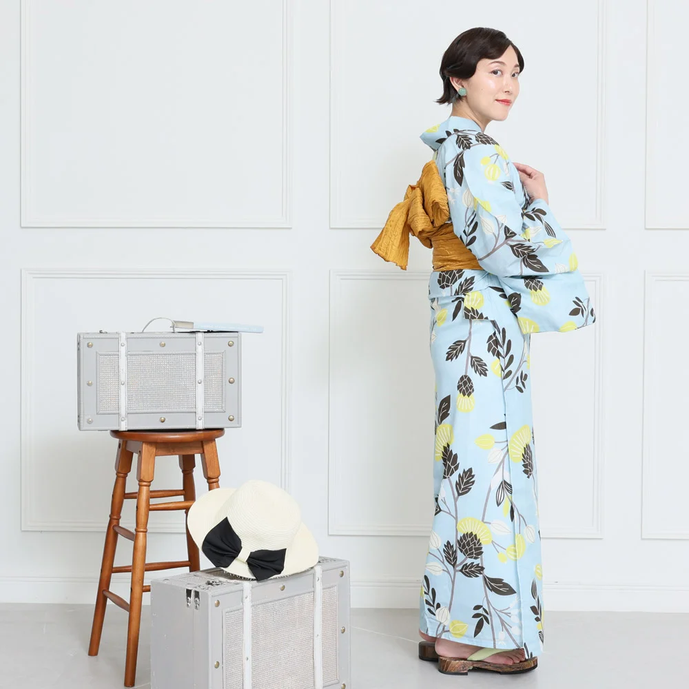 y2412009】浴衣 レディース 兵児帯 2点セット 古典柄 人気の枝あざみ