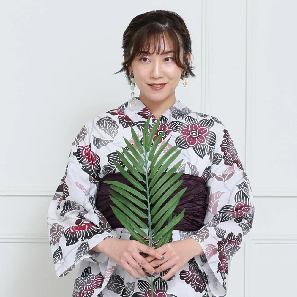 y2412008】浴衣 レディース 兵児帯 2点セット 古典柄 人気の更紗牡丹