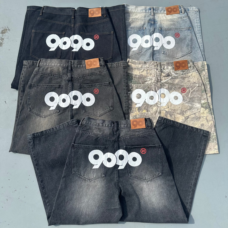 9090 OG Logo Painted Denim Pants – YZ