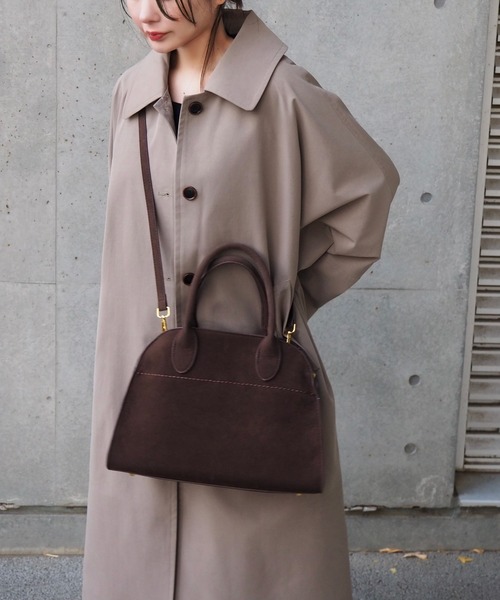 ボストンバッグ suede like boston bag /スウェード調2WAYボストン