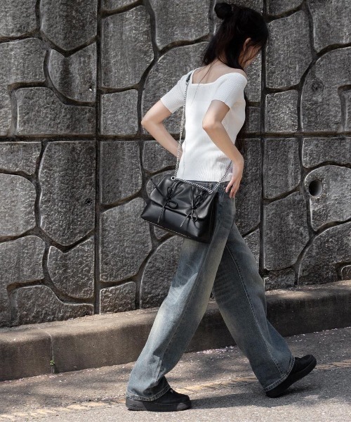 gossip!ロサンゼルス ショルダーバッグ バッグ Y2K ダブルリボン