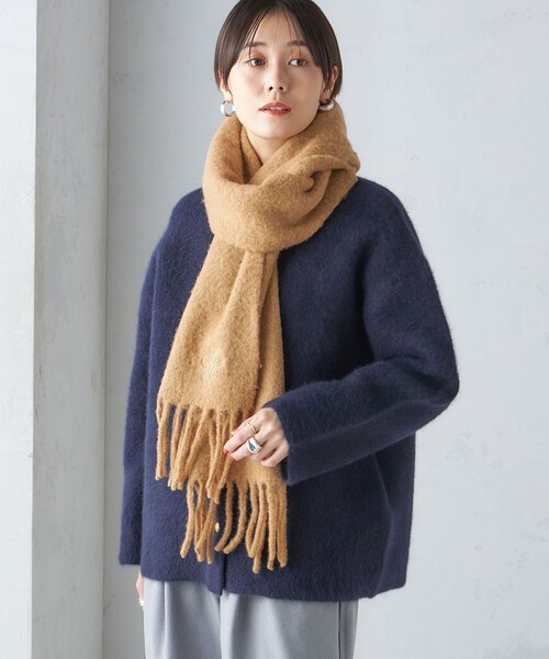 SHIPS（シップス） マフラー ストール 刺繍 モへヤ ミックス マフラー