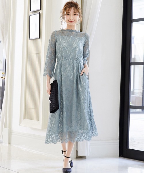 niana（ニアナ） ドレス 総レースポケット付き結婚式ワンピースドレス