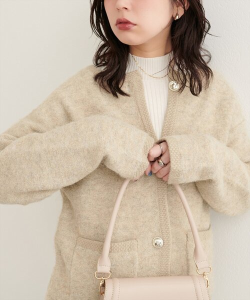 natural couture ジャケット ノーカラージャケット 「WEB限定」ふわ