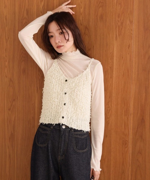 BAB（バブ） キャミソール チュールリボンヤーンキャミソール/ビスチェ